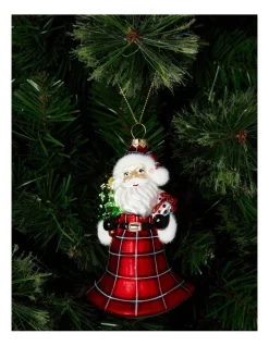 Buy ✔️ Myer Giftorium Heirloom Glass Santa W/Tree Ornament 14cm In Red 🥰