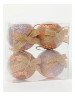 Discount 👏 Myer Giftorium AS X Emma Stenhouse DC & JC Set Of 4 🎁 Christmas Baubles 8cm In Multi 😉 -The Christmas Shop Sales unnamed file 760