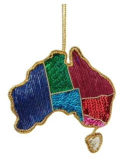 Budget 🔔 Florabelle Australia Forever Sequin Ornament 10cm In Multi 🥰