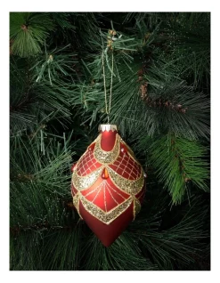 Wholesale π Myer Giftorium Heirloom Glass Glitter Deco FinialRed: 13cm β