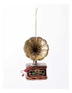 Brand new ✨ Myer Giftorium Heirloom Glass Gramophone OrnamentGold/Brown: 11 Cm 🥰 -The Christmas Shop Sales unnamed file 783