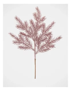 Discount 🎁 Myer Giftorium Luxe Pink Glittered Faux Fir Needle Spray Pick 🌟 -The Christmas Shop Sales unnamed file 790