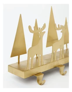 Promo 🎁 Myer Giftorium Heirloom Wooden 4-hook Reindeer Forest Stocking Holder 40 Cm In Gold ✨ -The Christmas Shop Sales unnamed file 80