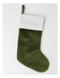 Cheap ✨ Australian House & Garden Eucalyptus Fabric Velvet Stocking With Contrast Cuff StockingGreen: 50 Cm 🔥