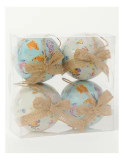 Cheap ✨ Myer Giftorium AS X Sophie Beer Set Of 4 ❄ Christmas Baubles 8 Cm In Multi 🎉 -The Christmas Shop Sales unnamed file 818
