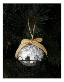 Coupon 🧨 Myer Giftorium AS X Emma Stenhouse 'My Way' Set Of 4 🎅 Christmas Baubles 8cm In Black/White ✨