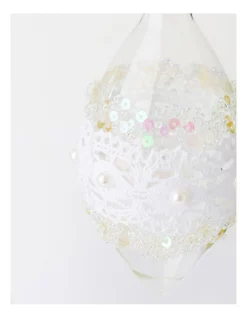 Buy 🎉 Myer Giftorium Luxe Glass Lace Flower Finial Ornament In White 💯 -The Christmas Shop Sales unnamed file 850