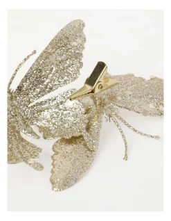 New ✔️ Myer Giftorium Luxe 8-pk Petite Glittered Butterfly Clips In Champagne 🎉 -The Christmas Shop Sales unnamed file 867