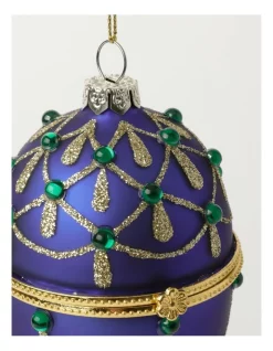 Budget 👍 Myer Giftorium Heirloom Glass Hinged Box Egg OrnamentBlue: 10cm 👍 -The Christmas Shop Sales unnamed file 874