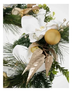 Cheap 😍 Myer Giftorium Luxe Faux Pine & Magnolia Wreath With Gold Baubles & Leaves 46 Cm 🎉 -The Christmas Shop Sales unnamed file 88