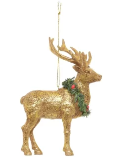 Best Pirce π Myer Giftorium Heirloom Gold Antiqued Reindeer Hanging Ornament β
