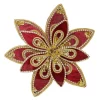 New 🎉 Myer Giftorium Heirloom Velvet Red/Gold Poinsettia Clip-On Ornament 🌟
