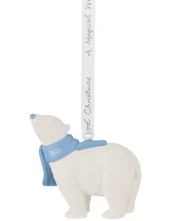 Discount 😍 Wedgwood 🔔 Christmas Baby's Ornament In White/Blue 💯