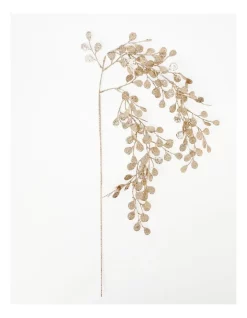 Discount 🔥 Myer Giftorium Luxe Glittered Trailing Round Leave Spray Pick In Champagne 🔔 -The Christmas Shop Sales unnamed file 943