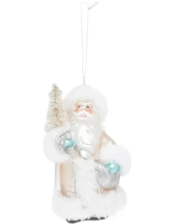 Flash Sale ✨ Myer Giftorium Luxe Silver Glass Santa Holding 🎁 Christmas Tree 🔔