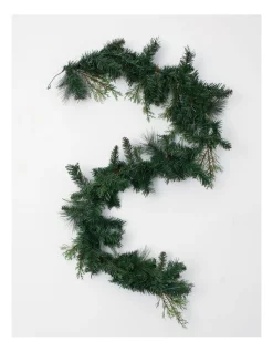 New 🧨 Myer Giftorium Modern Holiday Faux Cedar And Needle Pine Garland 60cm In Green ⭐