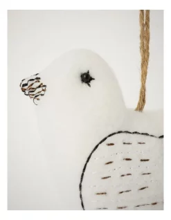 Outlet 🔔 Myer Giftorium Modern Holiday 13cm Fabric Plush Bird Ornament In White 🥰 -The Christmas Shop Sales unnamed file 970