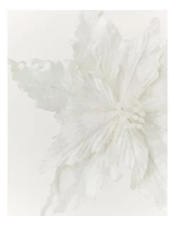 New 💯 Myer Giftorium Luxe Velvet & Glittered Poinsietta Clip 23cm In White 🎁 -The Christmas Shop Sales unnamed file 979