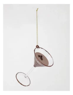 Buy ❤️ Myer Giftorium Merry & Bright Glass Espresso Martini Cocktail Ornament 12 Cm In Brown 👍 -The Christmas Shop Sales unnamed file 984