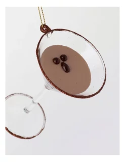 Buy ❤️ Myer Giftorium Merry & Bright Glass Espresso Martini Cocktail Ornament 12 Cm In Brown 👍 -The Christmas Shop Sales unnamed file 985