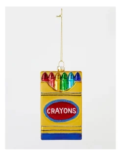 Deals 🥰 Myer Giftorium Merry & Bright Glass Box Of Crayons Ornament 11 Cm In Multi 🎉 -The Christmas Shop Sales unnamed file 987