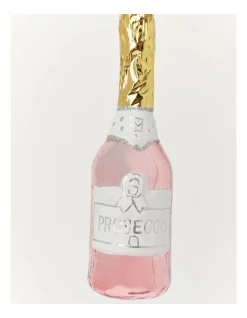 Budget 🧨 Myer Giftorium Luxe Glass Prosecco Bottle Ornament 13 Cm In Pink 🤩 -The Christmas Shop Sales unnamed file 991
